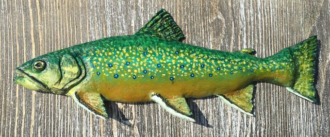 Carved and Hand Painted Brook Trout out of Basswood